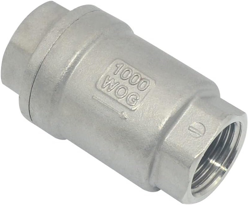 Dsmpipeft NPT Female WOG1000 Check Valve,Vertical Check Valve,NPT Spring Loaded in-line Low Cracking Pressure,Stainless Steel SS316 CF8M (1/2") - Image 2